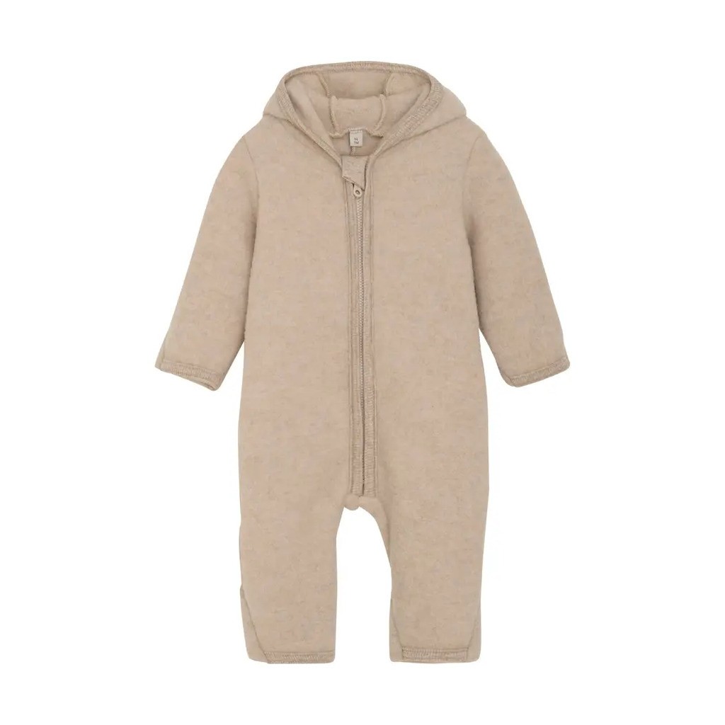 Køredragt Ører Uld Fleece - Camel Melange - 92