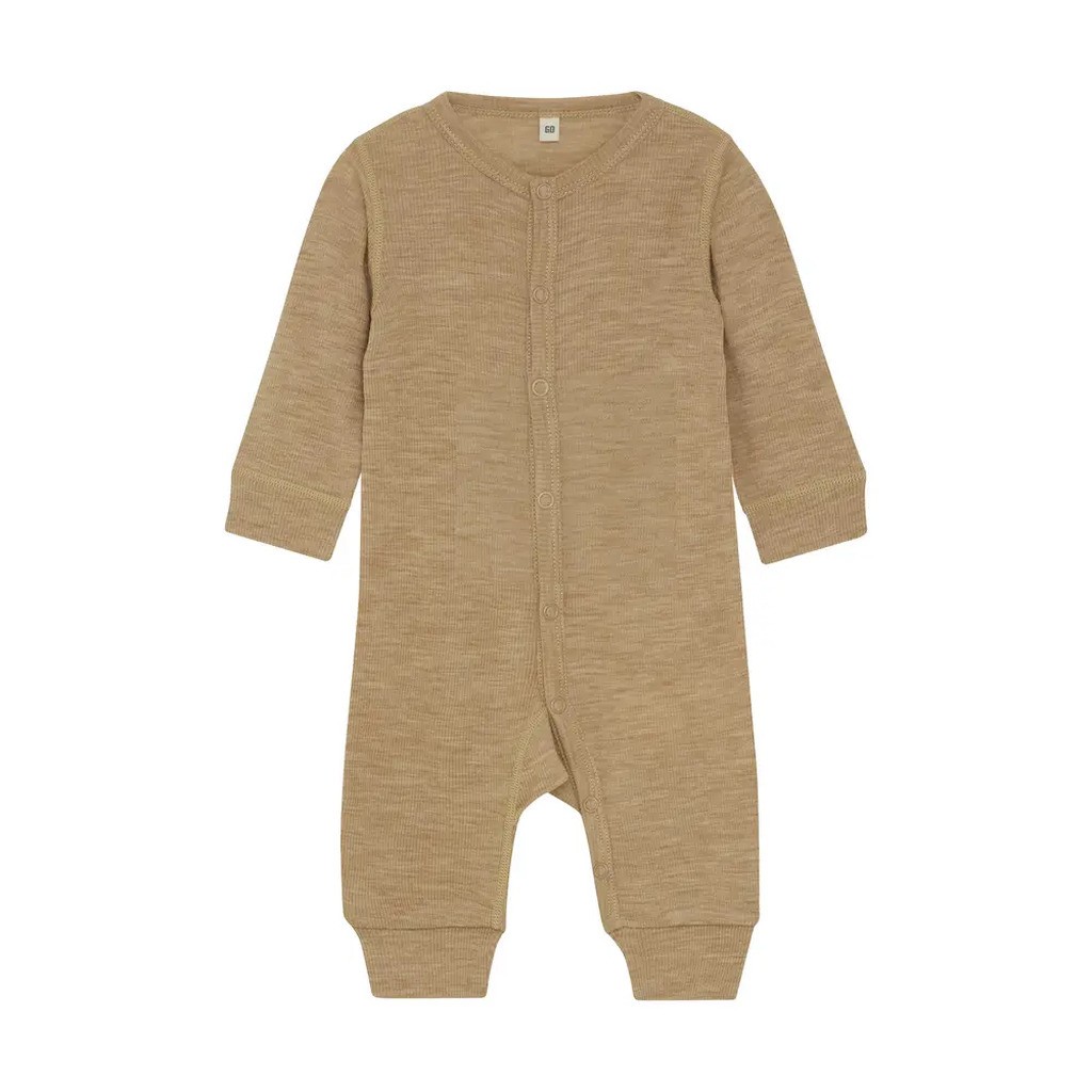 Uld jumpsuit - solid - Light Camel Melange - 90
