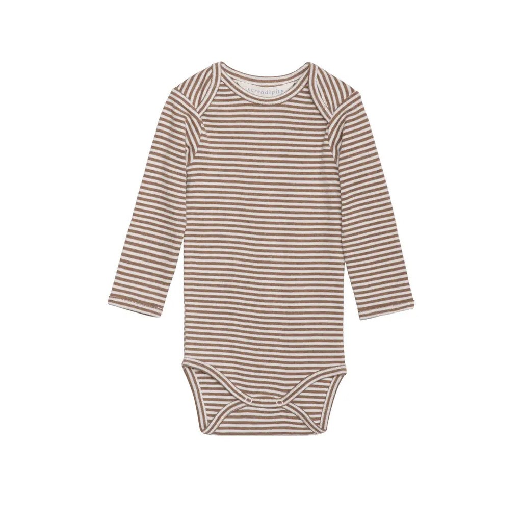 Baby Stribet Body - ALMOND/OW - 62 / 3 MDR.