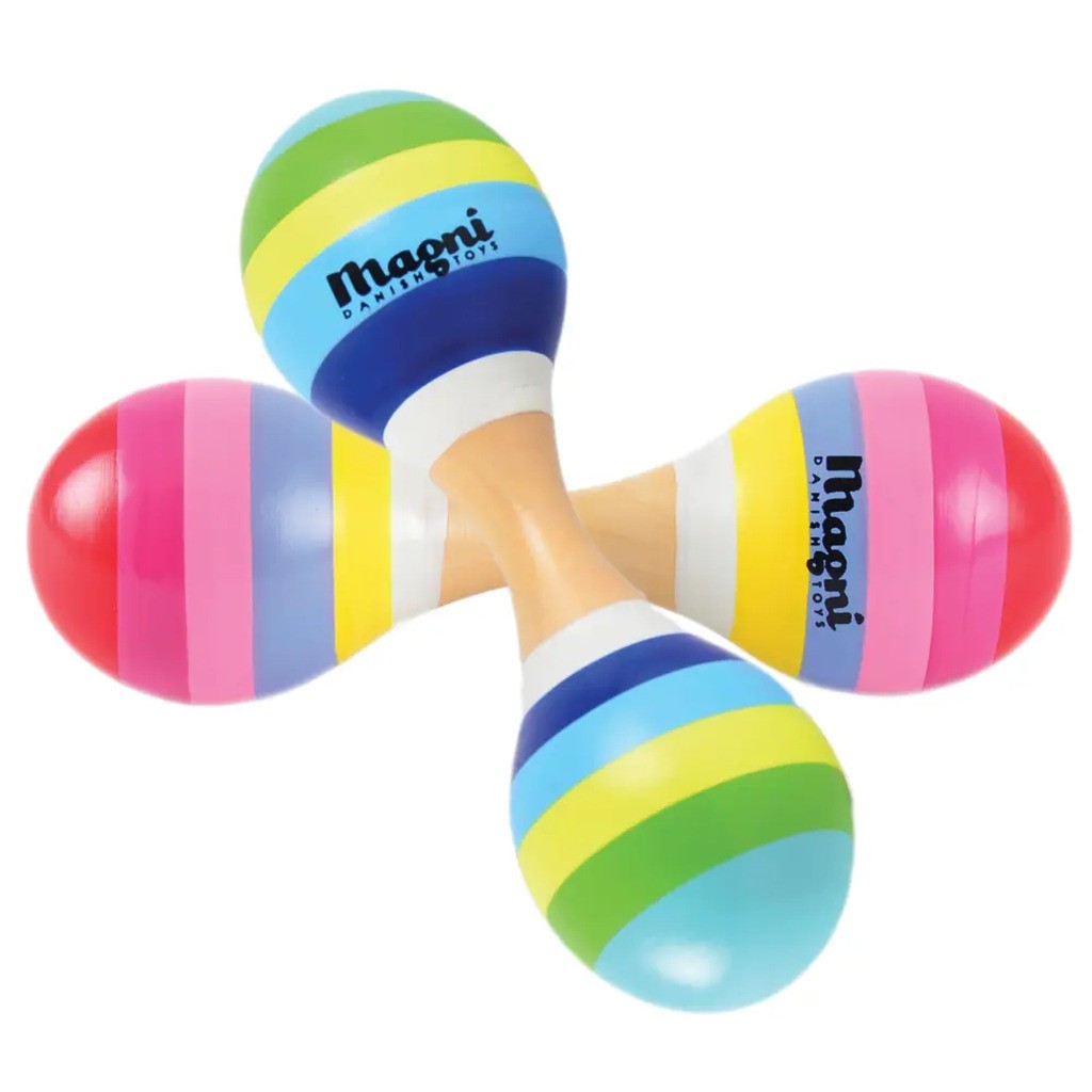 Maracas dobbelt med striber 1 stk