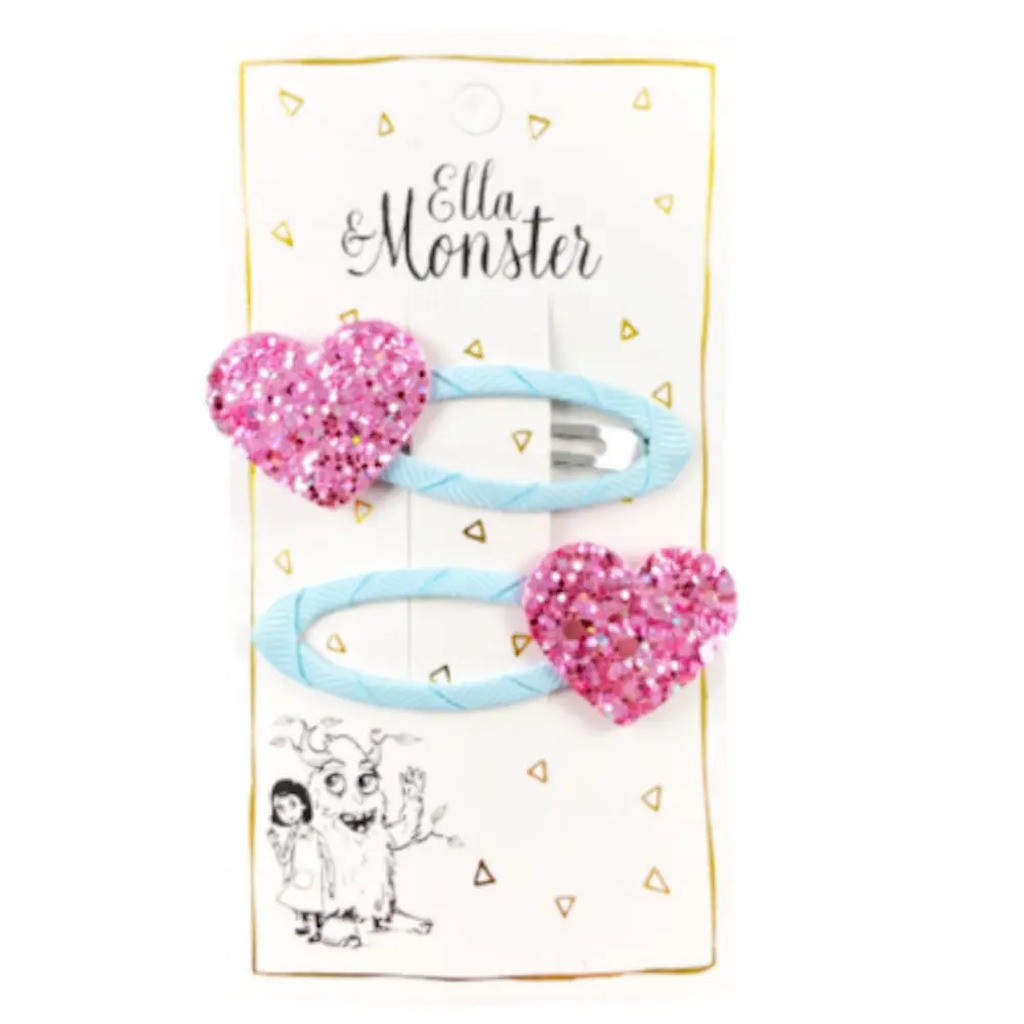 Hårclips Glitter Heartbeats