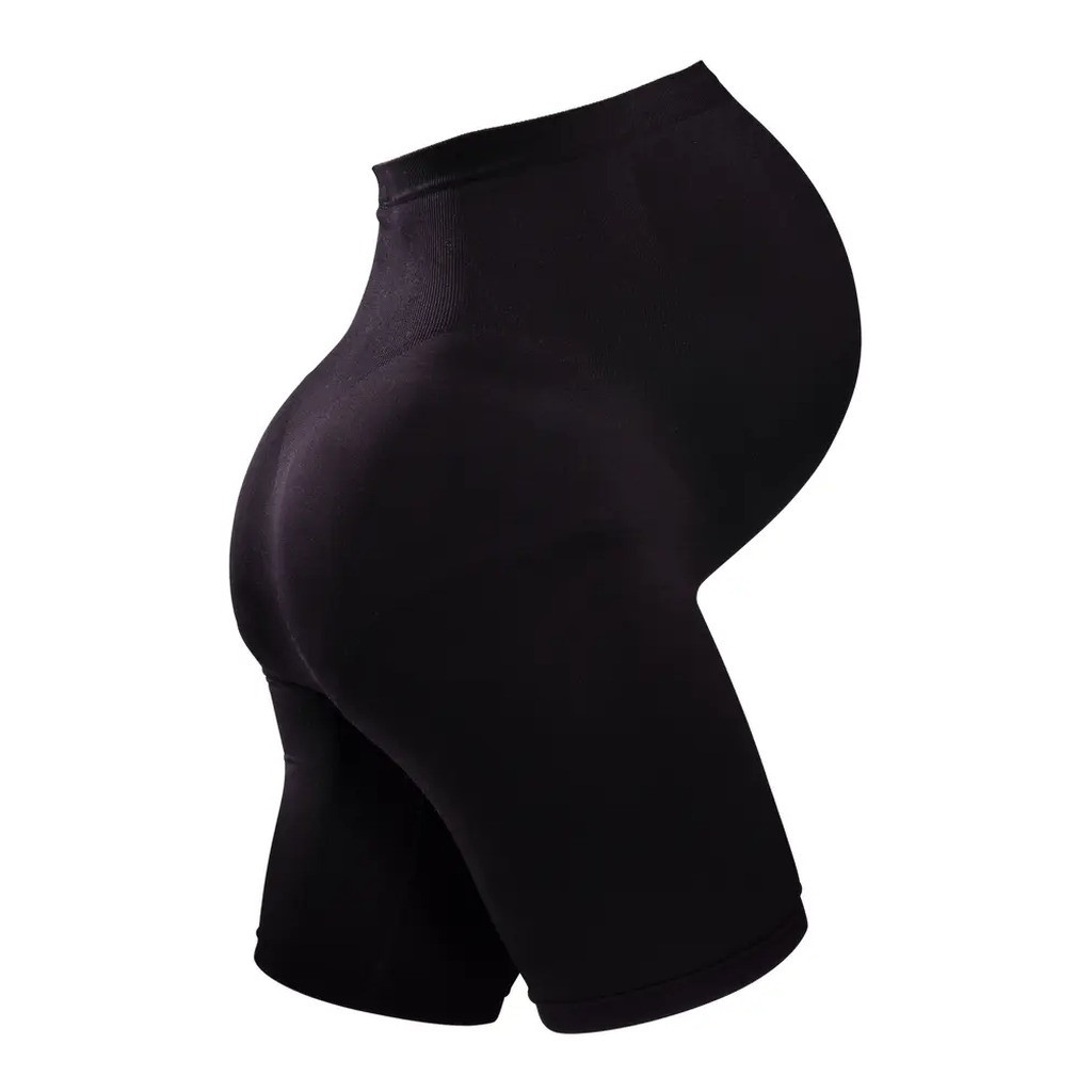 Sømløs graviditetsshorts - Sort - L