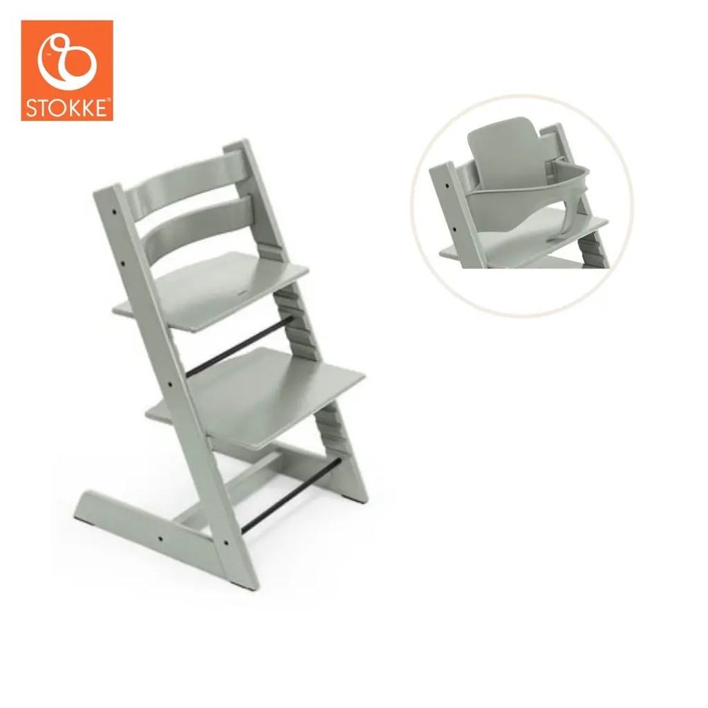 Højstol inkl. babysæt - glacier green