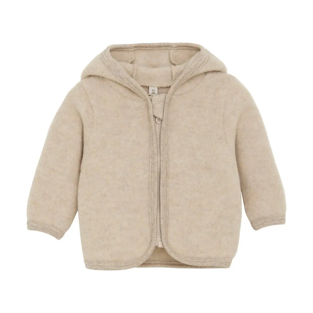 Jakke Ører Uld Fleece - Camel Melange - 86