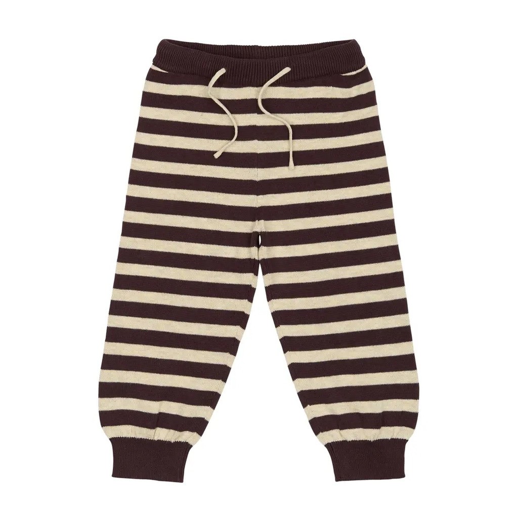 Strikbukser - Off White/Brown - 86