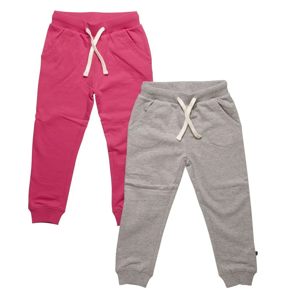 2 Pak Basic Sweatbuks - Pink/Grå/577 - 122