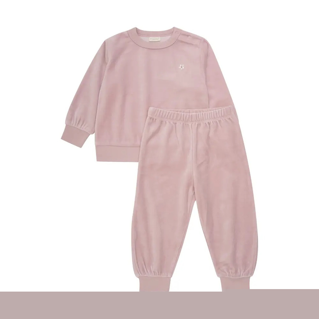 Velour Jogging sæt - Shadow gray - 86