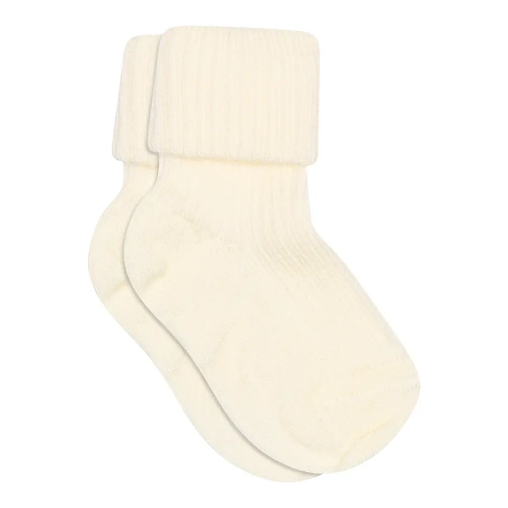 Uld Ankelstrømpe I Rib - Off White 432 - 17/18