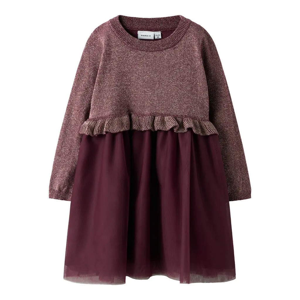 Refraja Strikket Kjole - Burgundy - 92