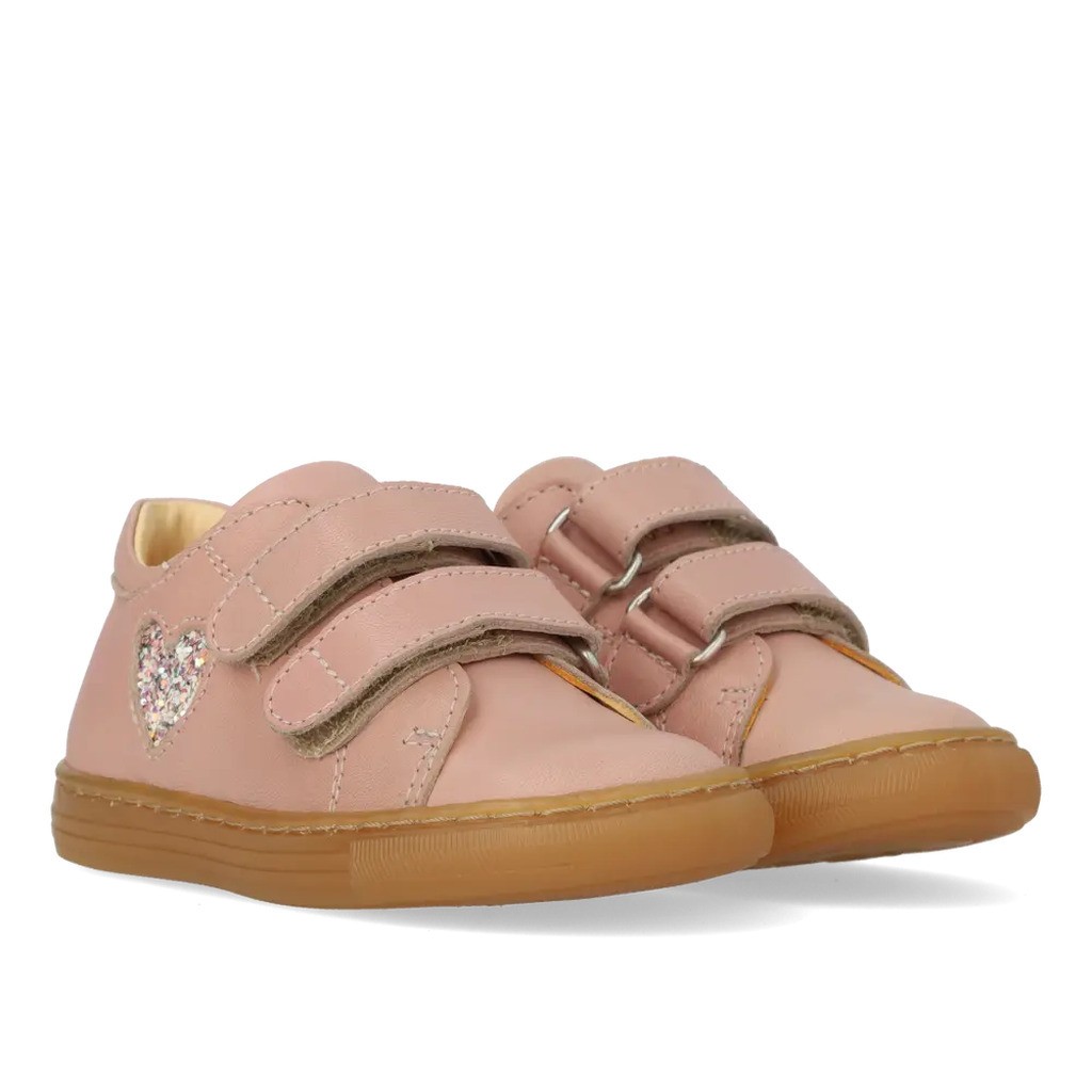 Begynder sneaker med glitterhjerte - Rosebud/Rosebud Glitter - 23