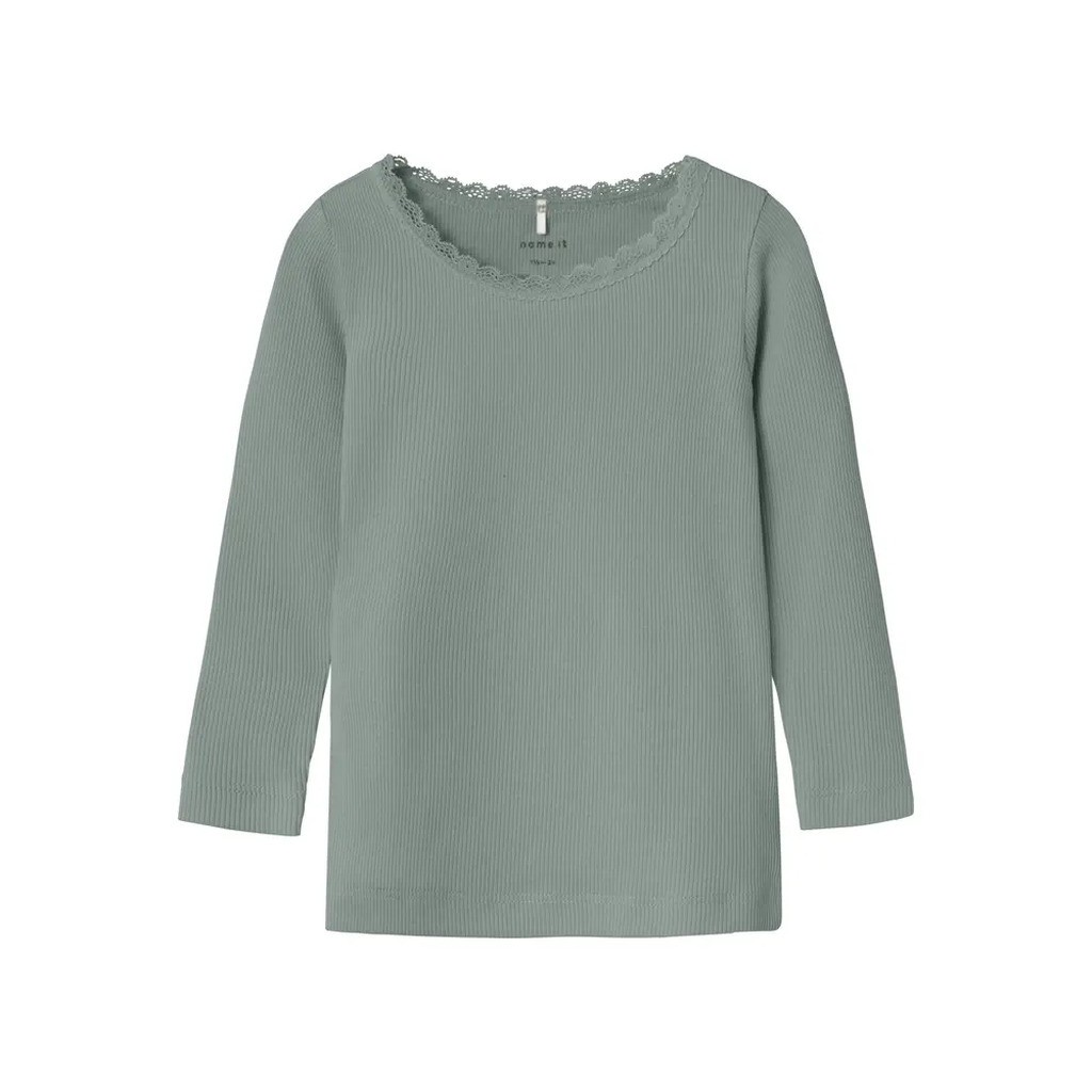 Kab langærmet top - Slate gray - 98