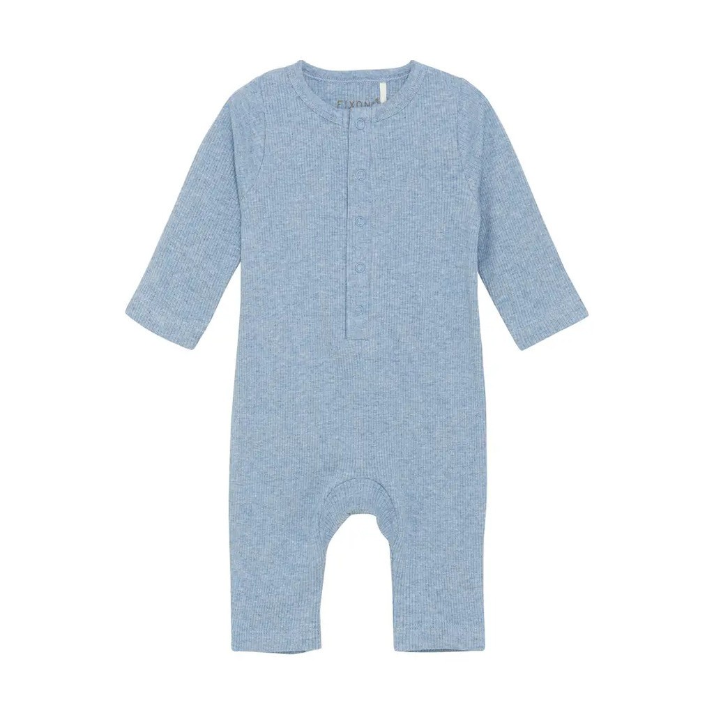 Melange Rib Romper Langærmet - 7639 - 44
