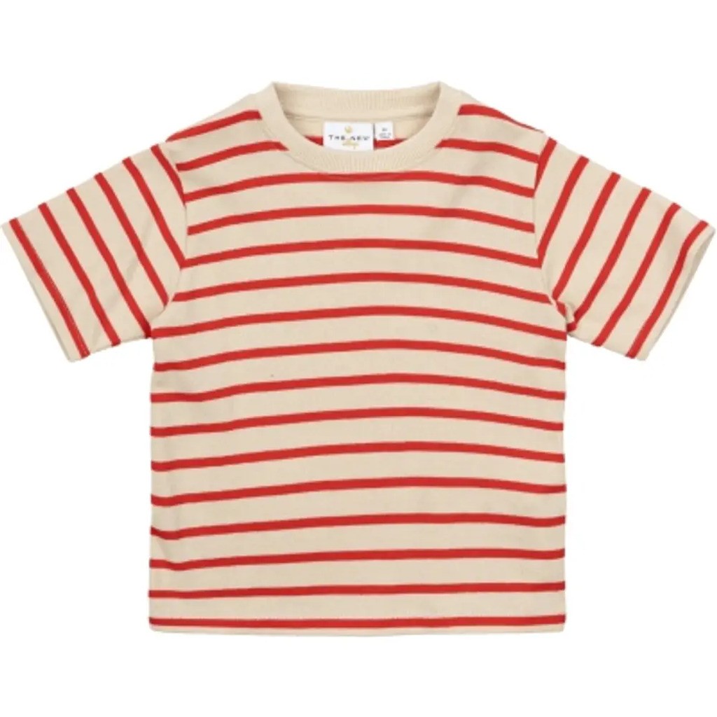 Nat Uni OS SS T-shirt - Red striped - 110