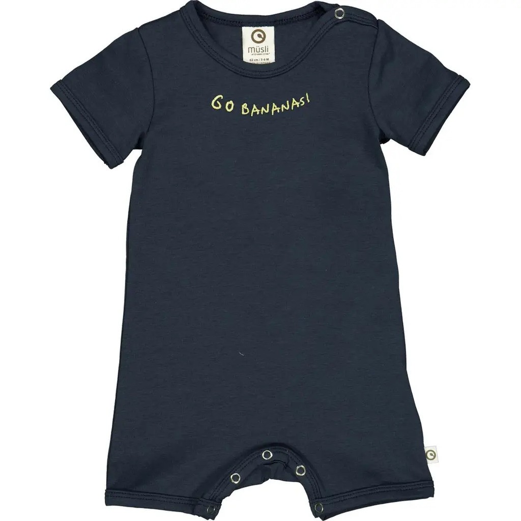 Banana sommerdragt med en glad banan - Night blue - 56