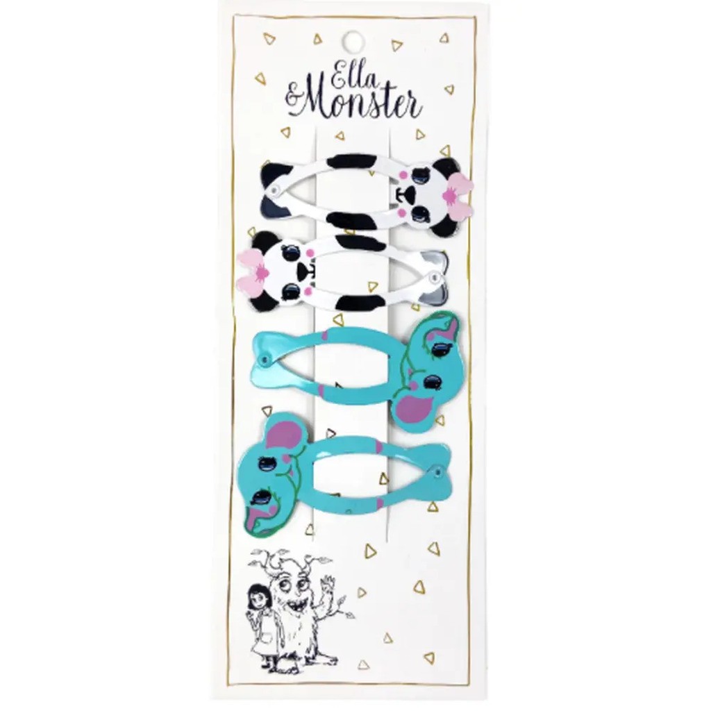 Hårclips Panda Set