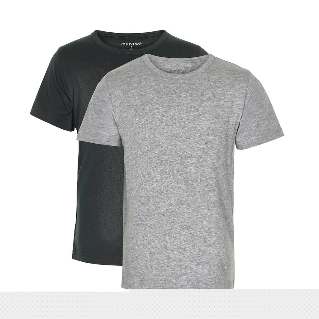 2 Pak Basic T-Shirts - 193 Anthracite Black - 134