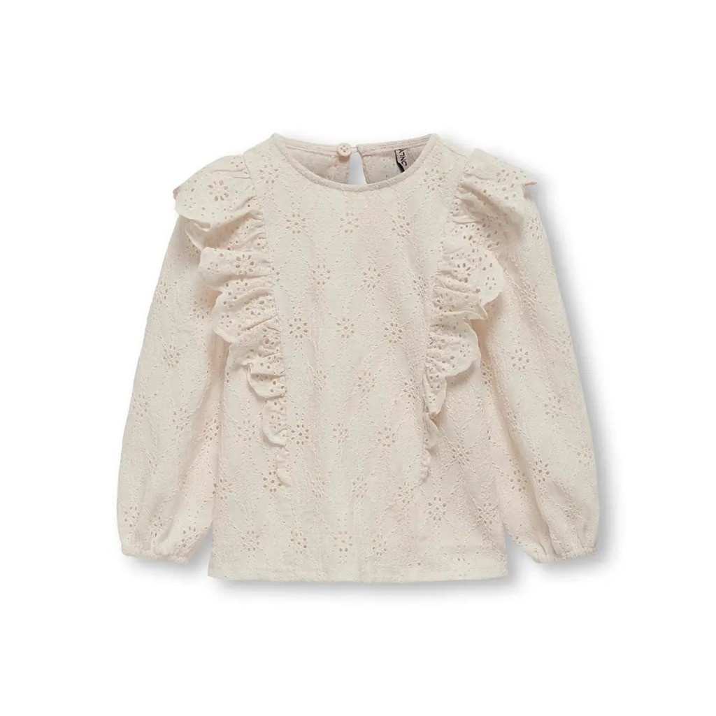 Grace langærmet o-neck top - ECRU - 110