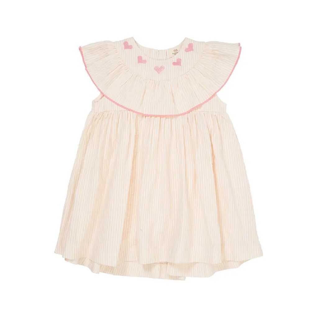 Bæk og bølge kjole m. hjerte broderi - DUSTY ROSE - 116