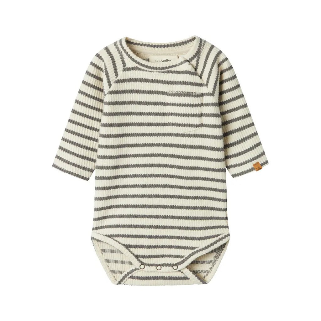 Tadeo langærmet body - PEWTER - 56