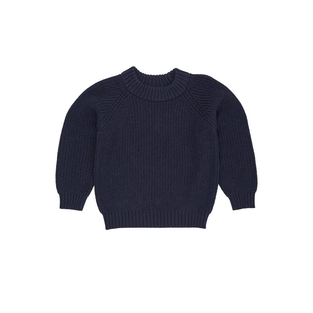 Klasisk strikket bluse - NAVY - 86