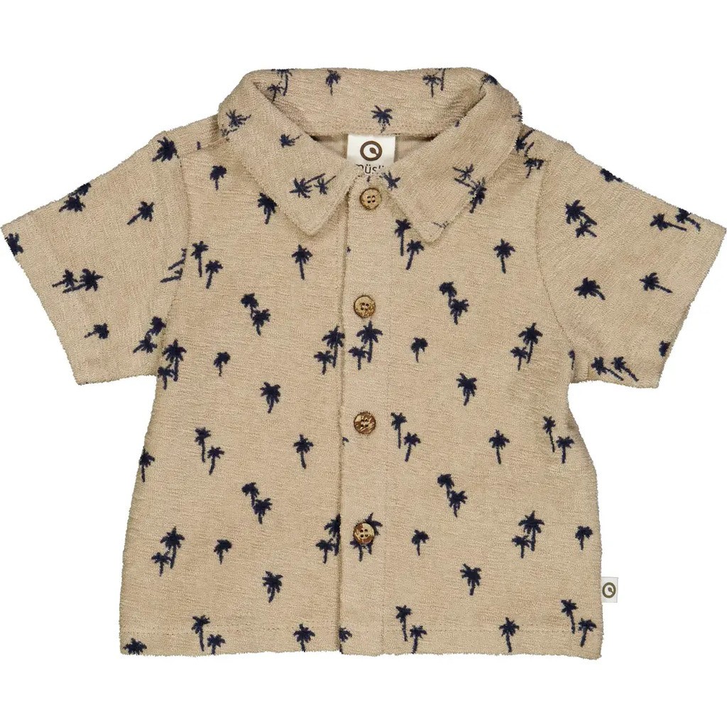 Palm skjorte med palmer - Cashmere/ Night blue - 62