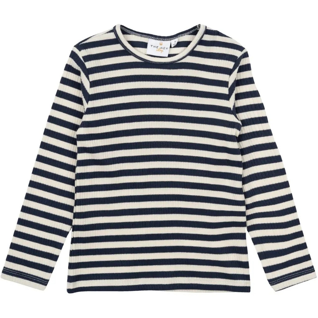 Fro Uni LS Rib T-shirt - Indigo stripe - 104