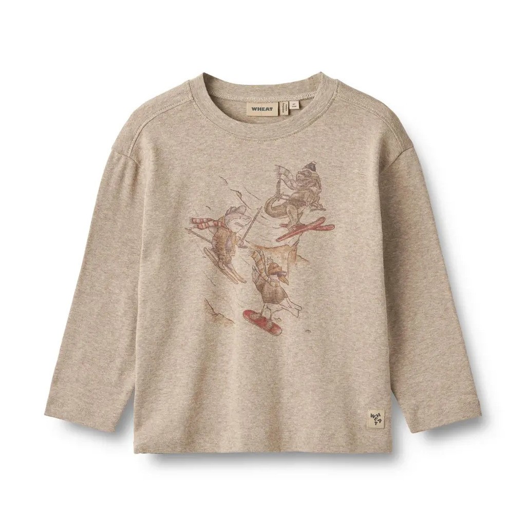 T-shirt langærmet Claus - Gravel Melange - 104