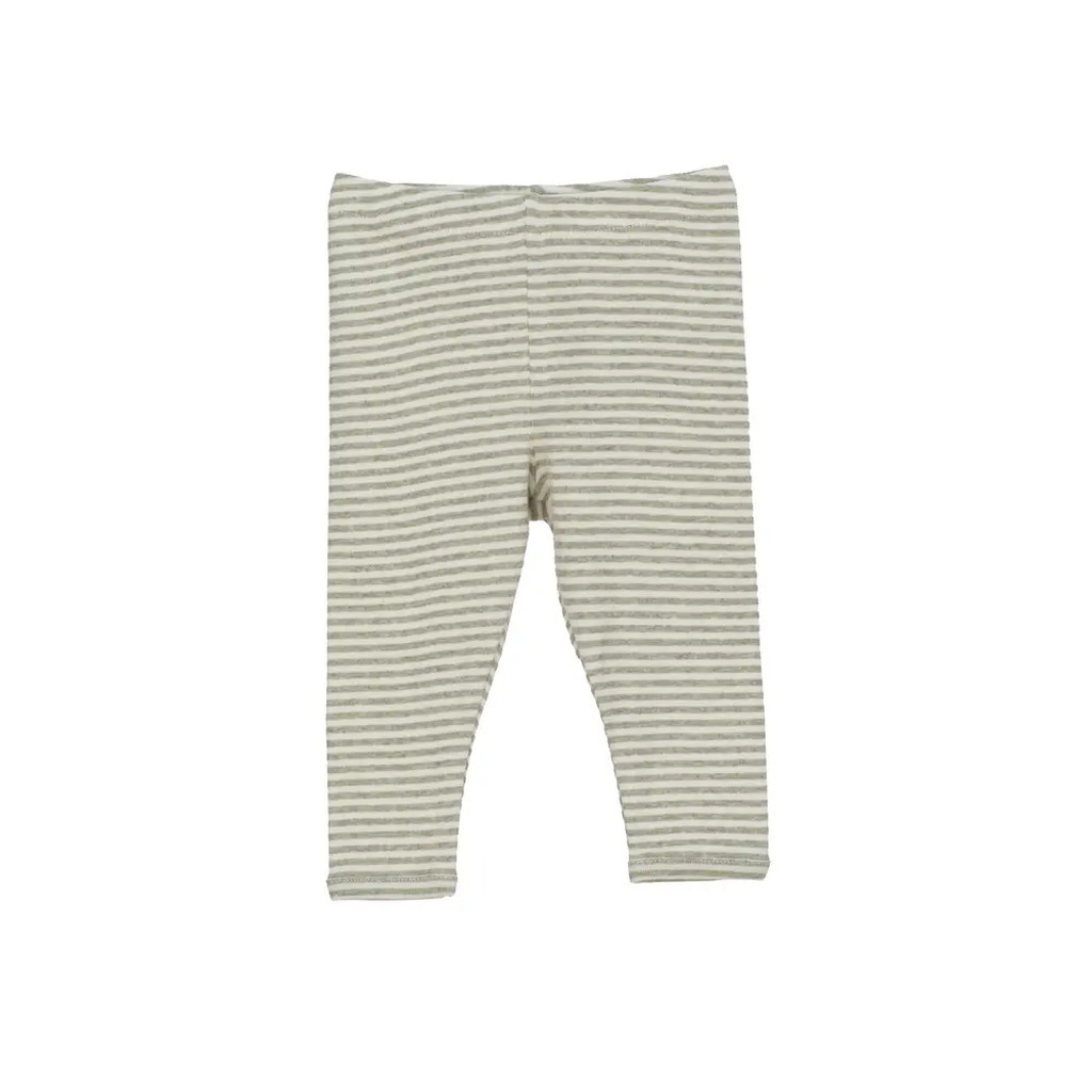 Baby Stribet Leggings - SAGE/ECRU - 92 / 24 MDR.