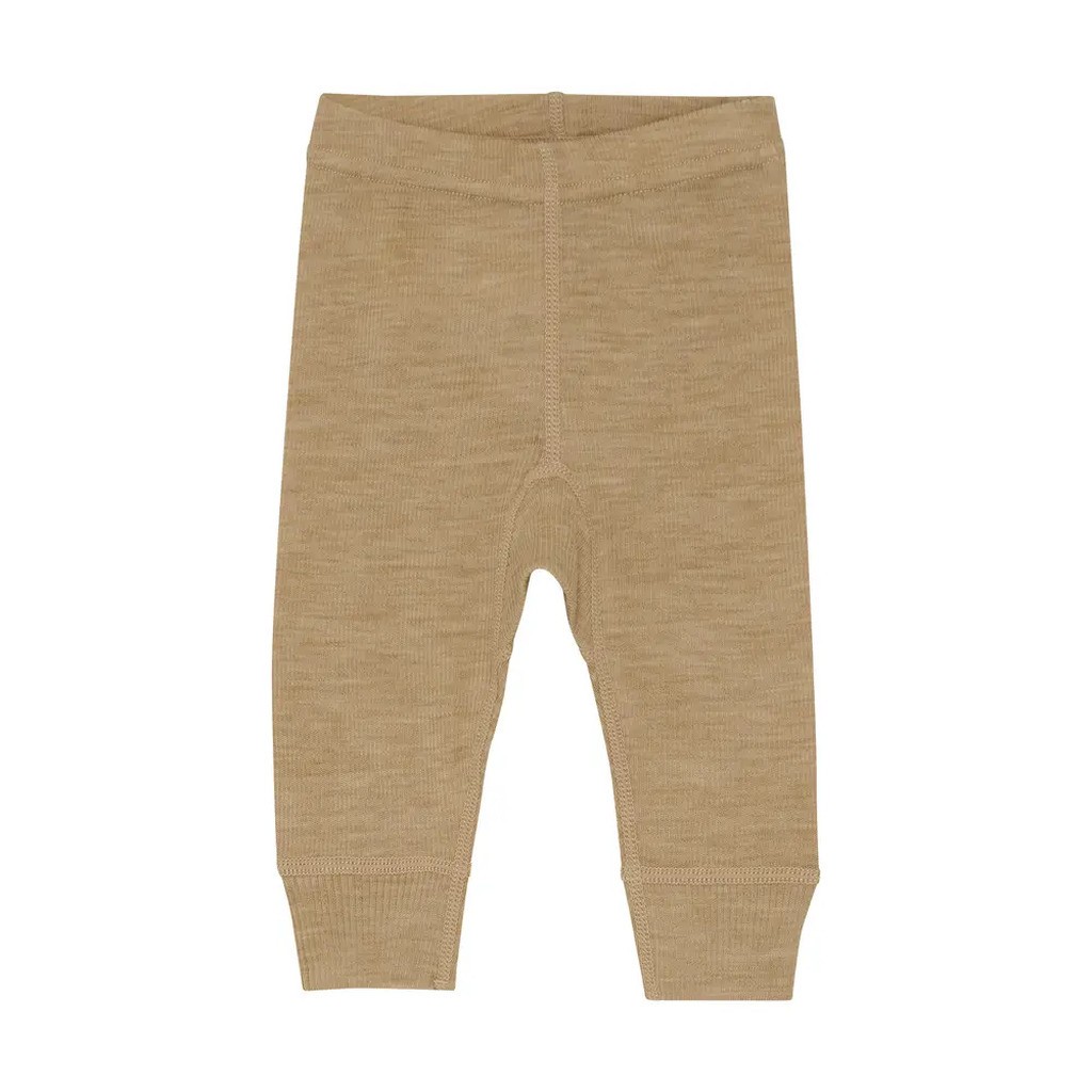 Uld leggings - solid - Light Camel Melange - 50