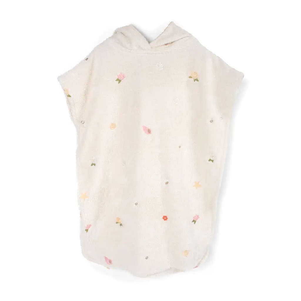Poncho m. broderi GOTS - Ocean Blossom