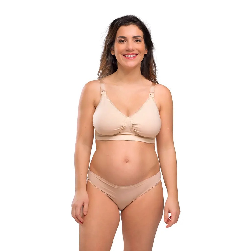 Graviditets & amme BH med carri-gel beige S