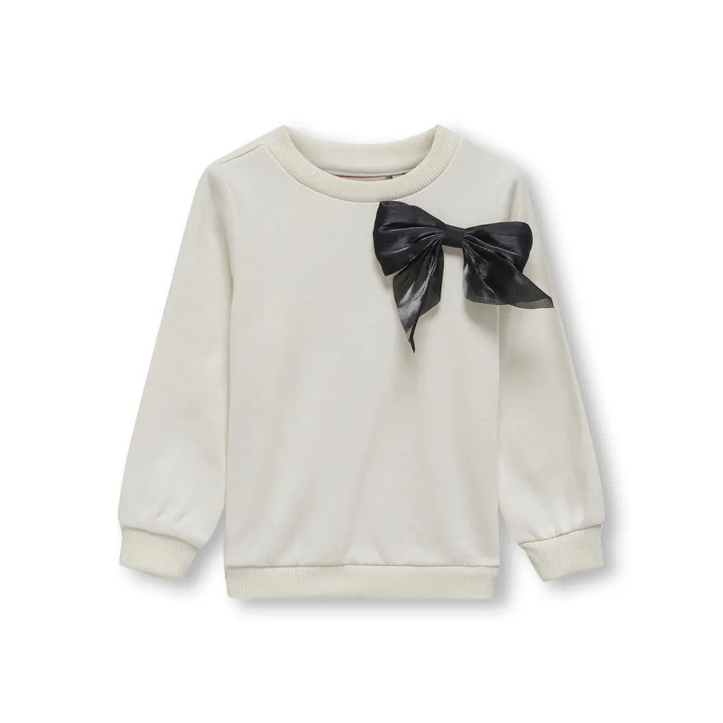 Bow langærmet o-neck sweat - CLOUD DANCER - 110