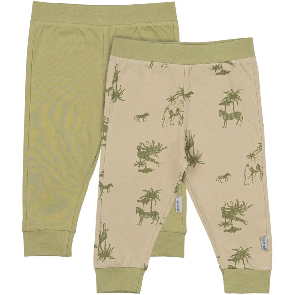 2-Pak Legging - GRAY GREEN - 2 ÅR