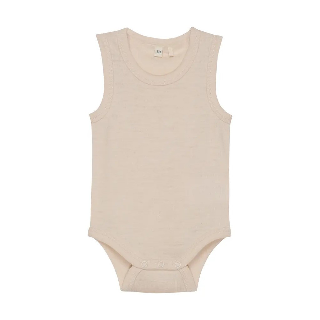Uld body uden ærmer - Sandshell Melange - 90