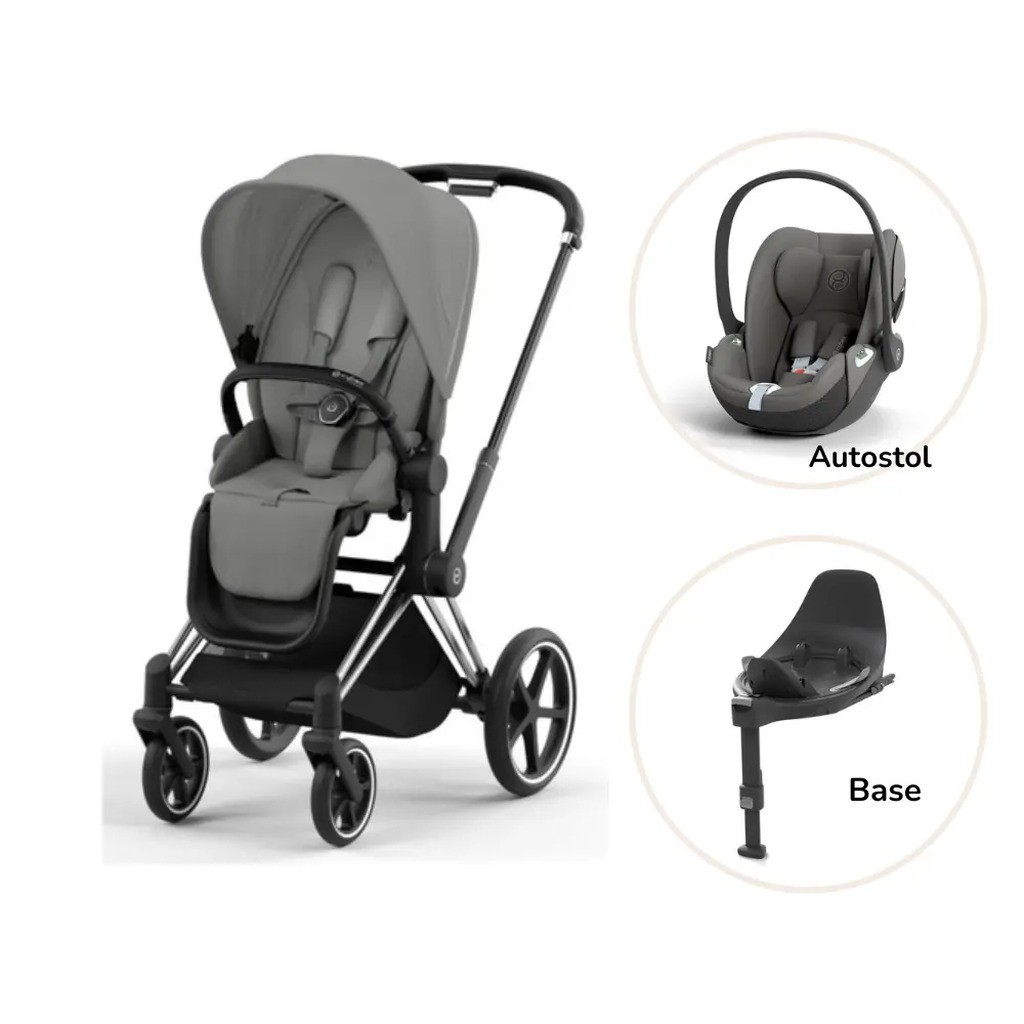 Priam klapvogn inkl. cloud T og base - mirage grey/chrome black