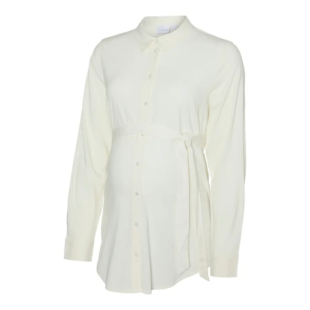 Elva lia langærmet lang skjorte - BRIGHT WHITE - M