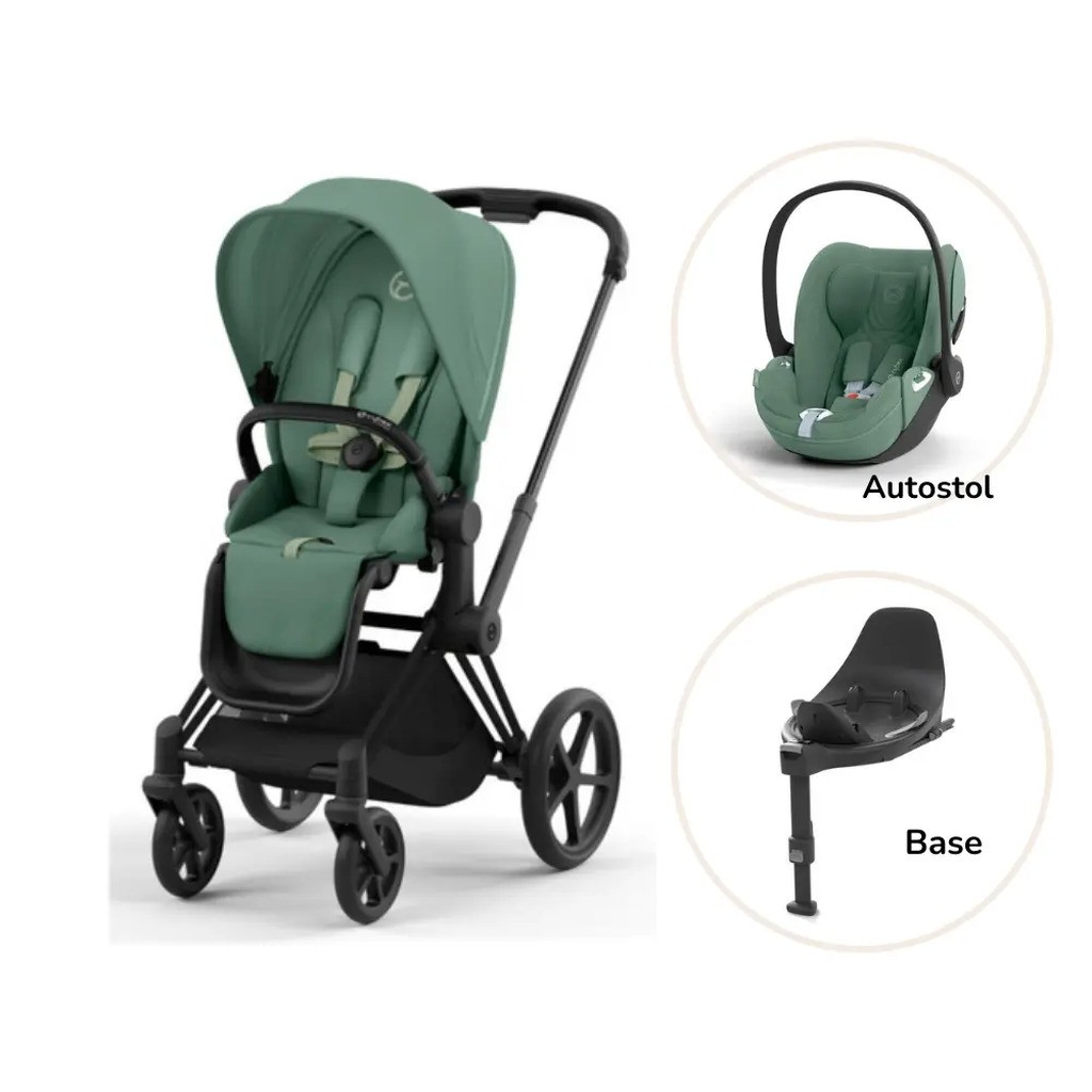 Priam klapvogn inkl. cloud T og base - leaf green/mattblack PLUS