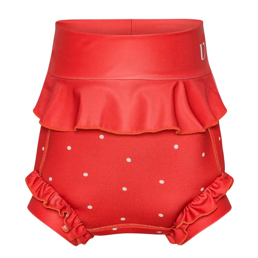 Badeble - Neopren - Frill - Berry - Dots - BERRY - 3-4 ÅR