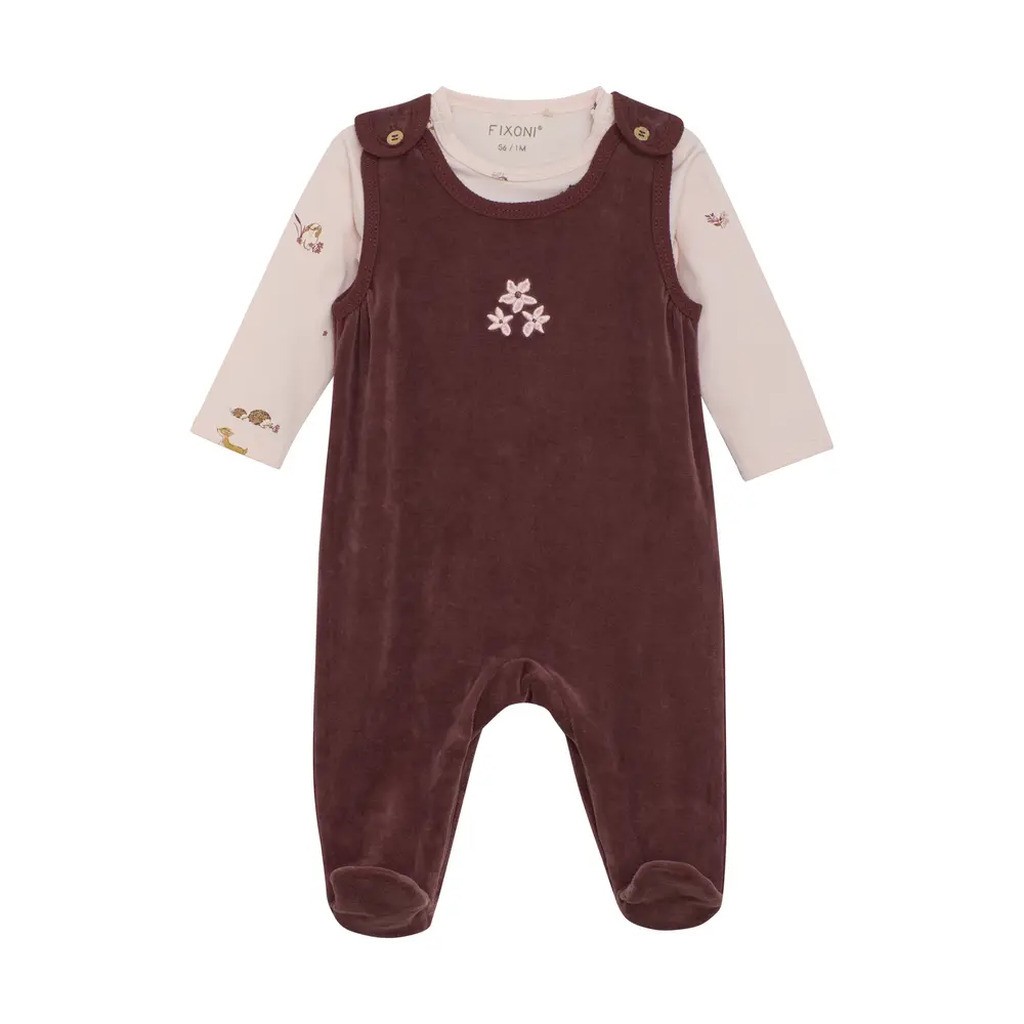 Sæt m. Body og velour bukser - 4953 - 50