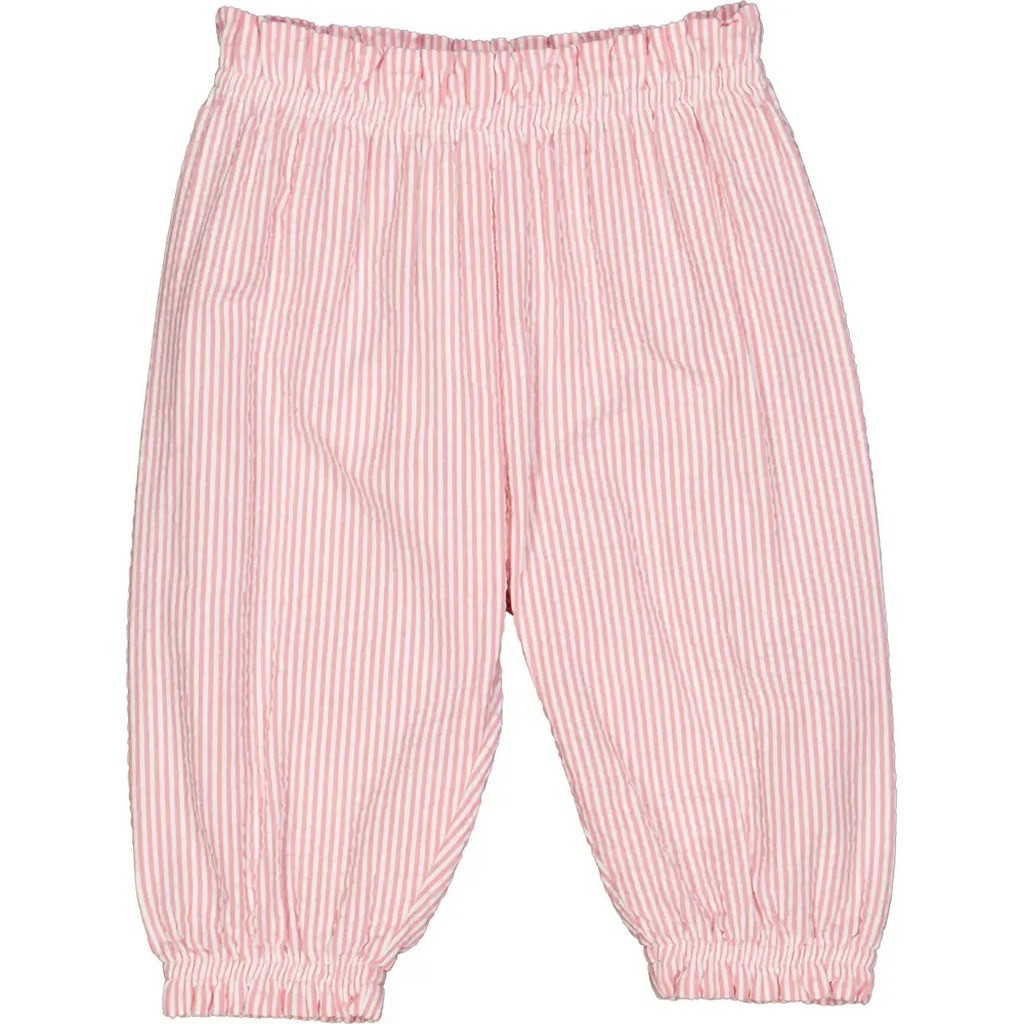Seersucker stripe bukser - Balsam cream/ Bubblegum - 62