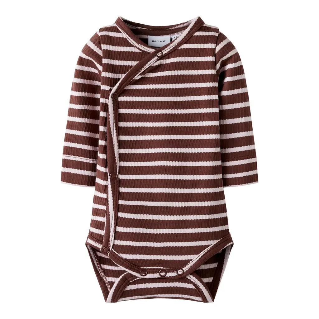 Kattie Langærmet Wrap Body - Bleached Mauve - 50