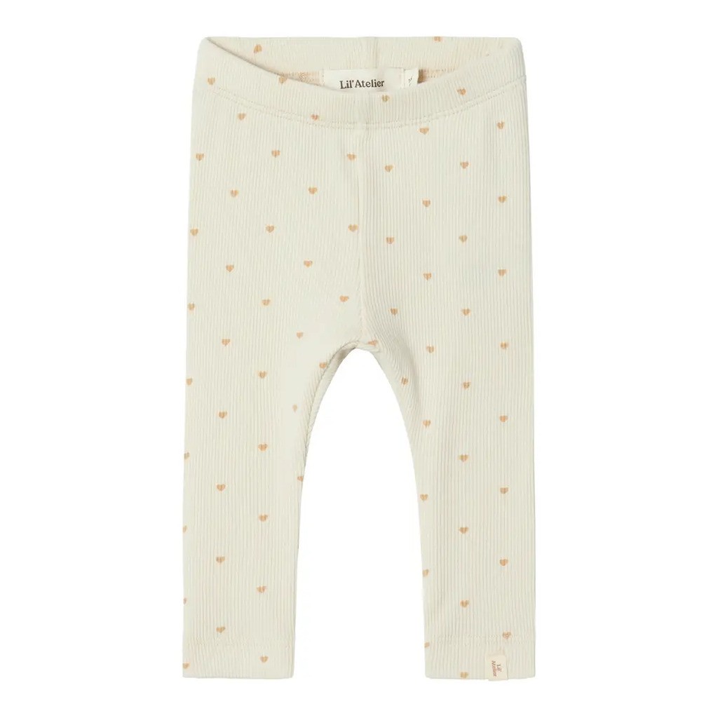 Gago slim leggings - Turtledove - med hjerter - 68
