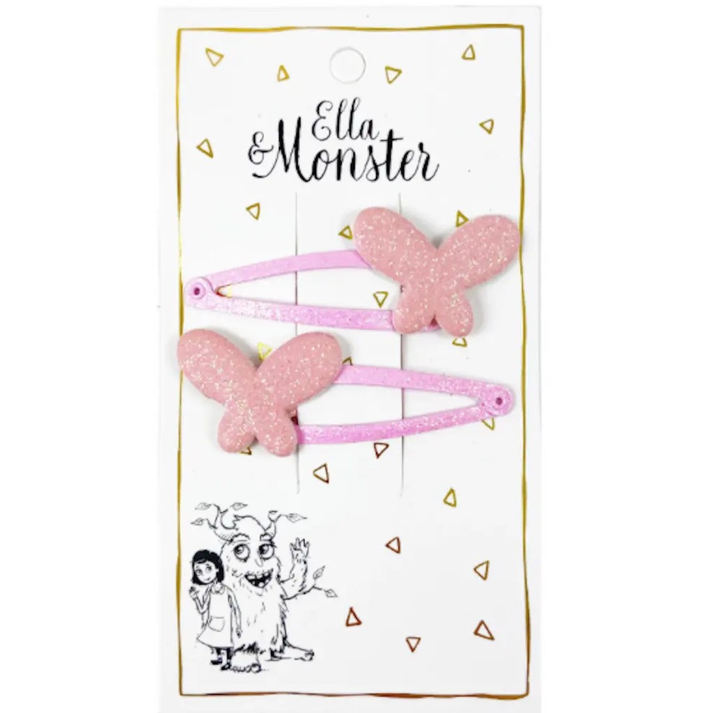 Hårclips Pink Butterfly