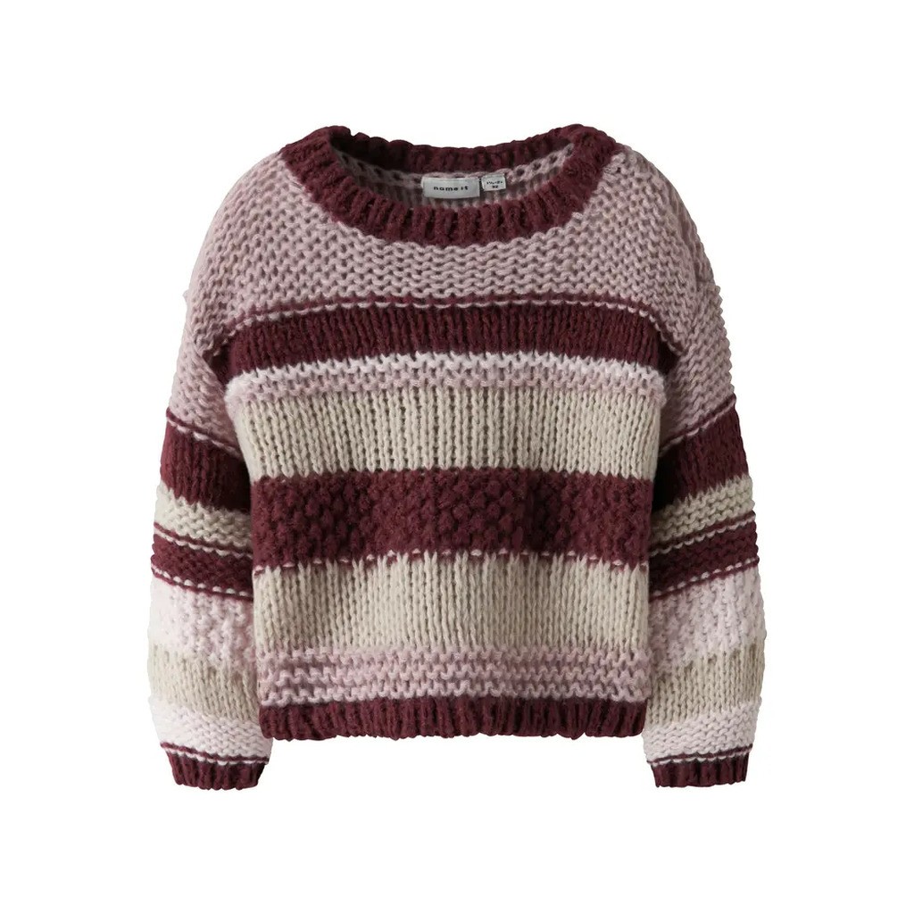 Oline Striktrøje - Burgundy - 98