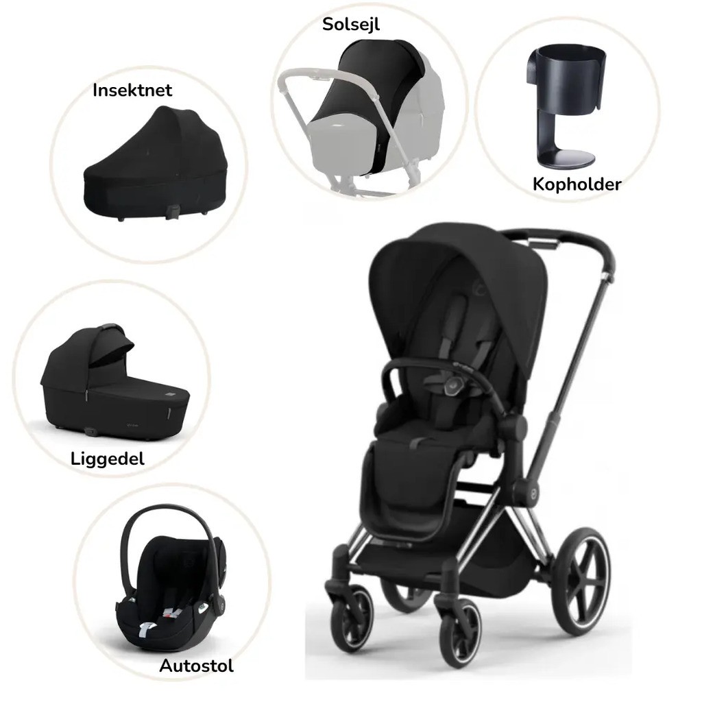 Priam pakke - sepia black/chrome black PLUS