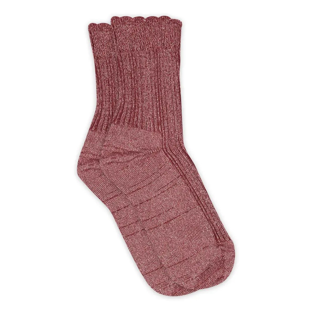 Celosia glitter strømper - Maroon - 33/36