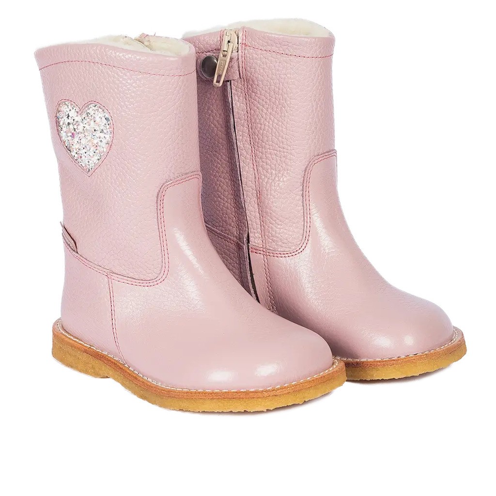 Vandafvisende TEX-støvle med glitterhjerte - MAUVE - 28