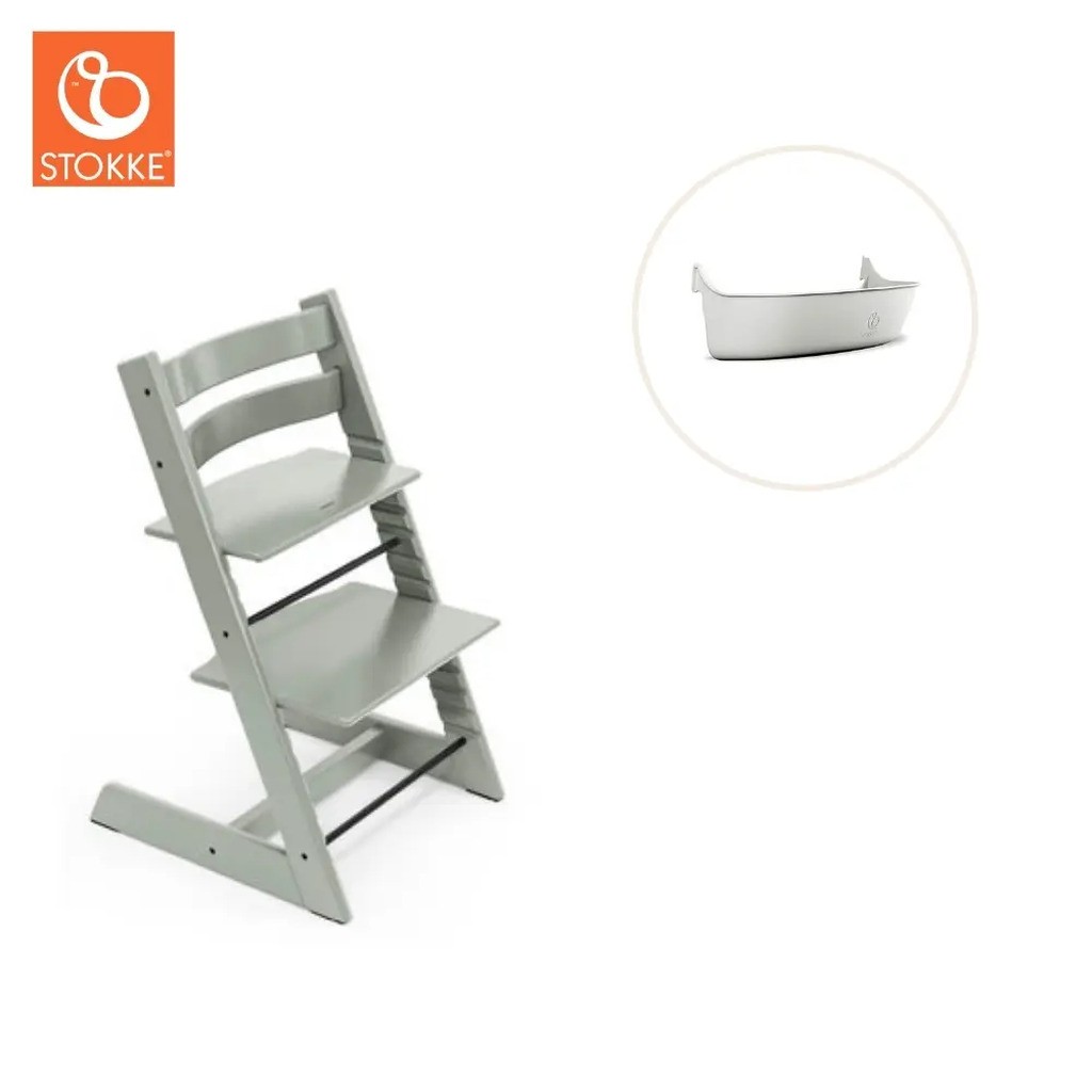 Højstol inkl. storage opbevaring - glacier green