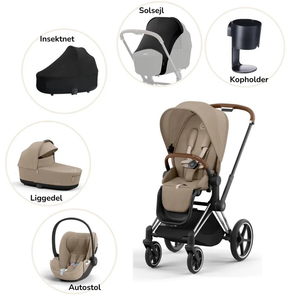 Priam pakke - cozy beige/chrome brown PLUS
