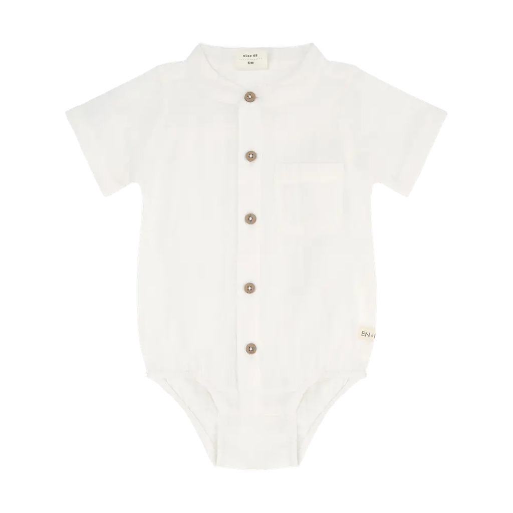 Kortærmet Bodyskjorte - Egret - 80